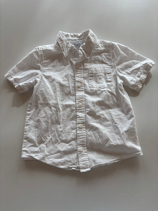 White Cotton Button Up Tee