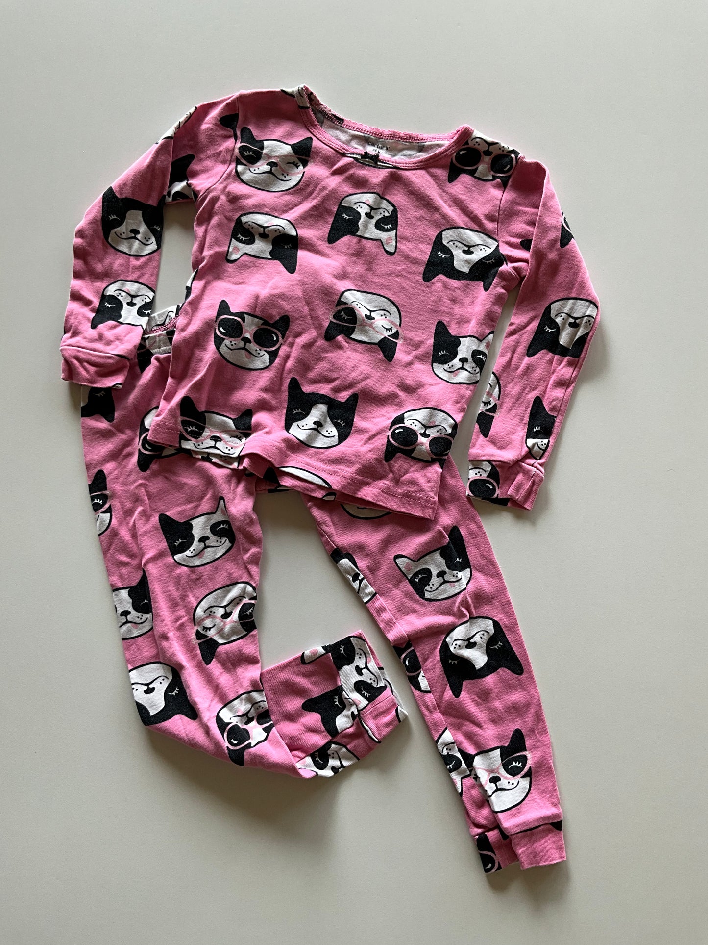 2pc Pink Frenchie Pajamas