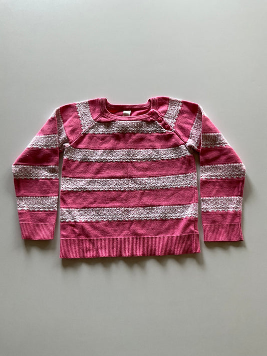 Pink & Lace Striped Sweater