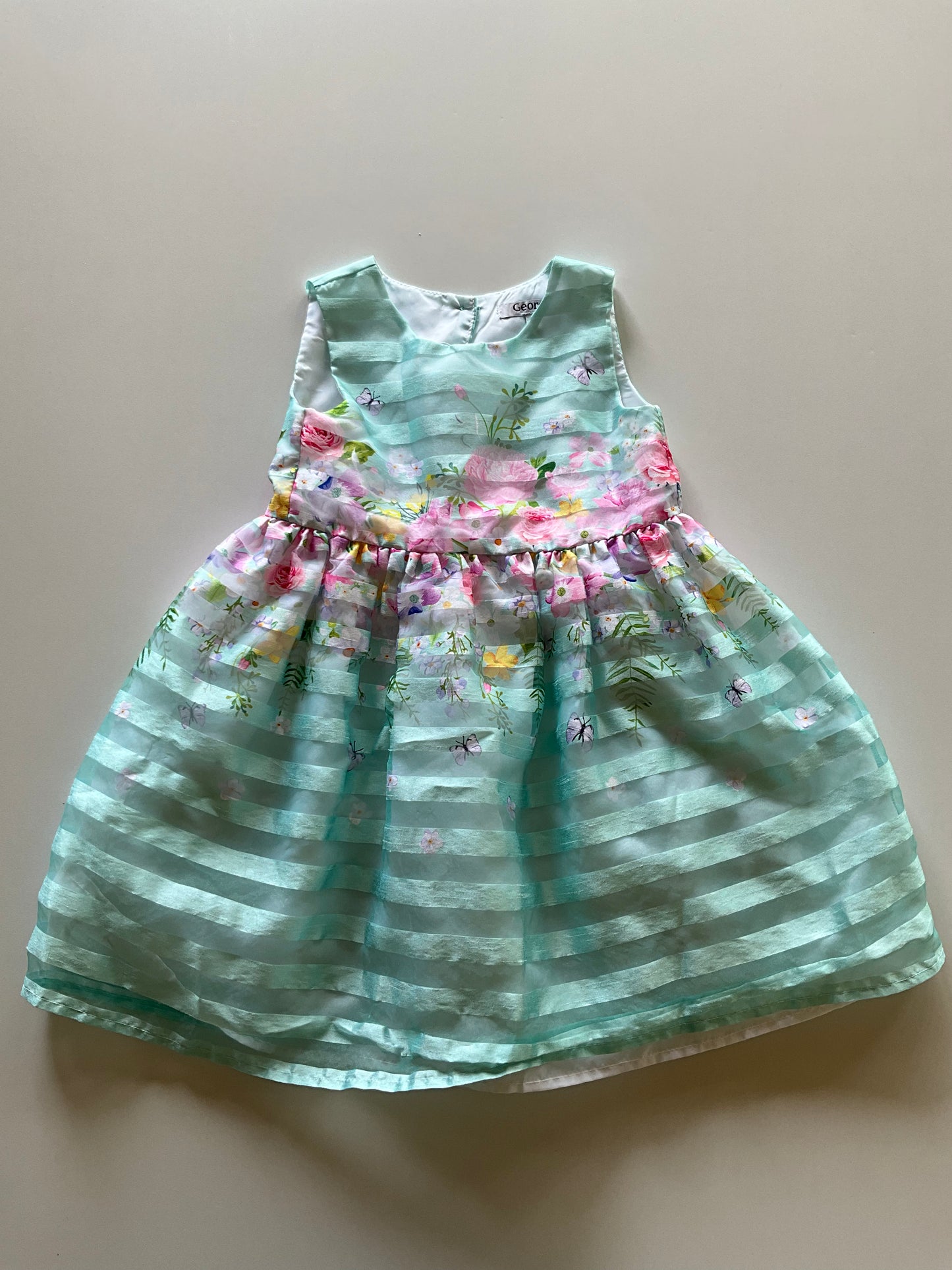 Mint Floral Striped Dress