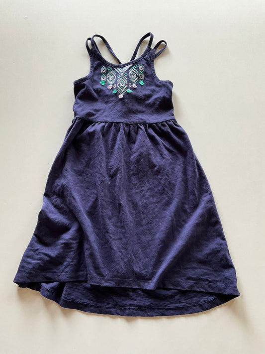 Embroidered Navy Maxi Dress