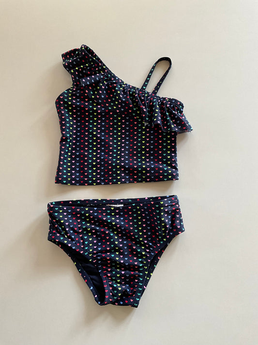 2pc Rainbow Heart Bathing Suit