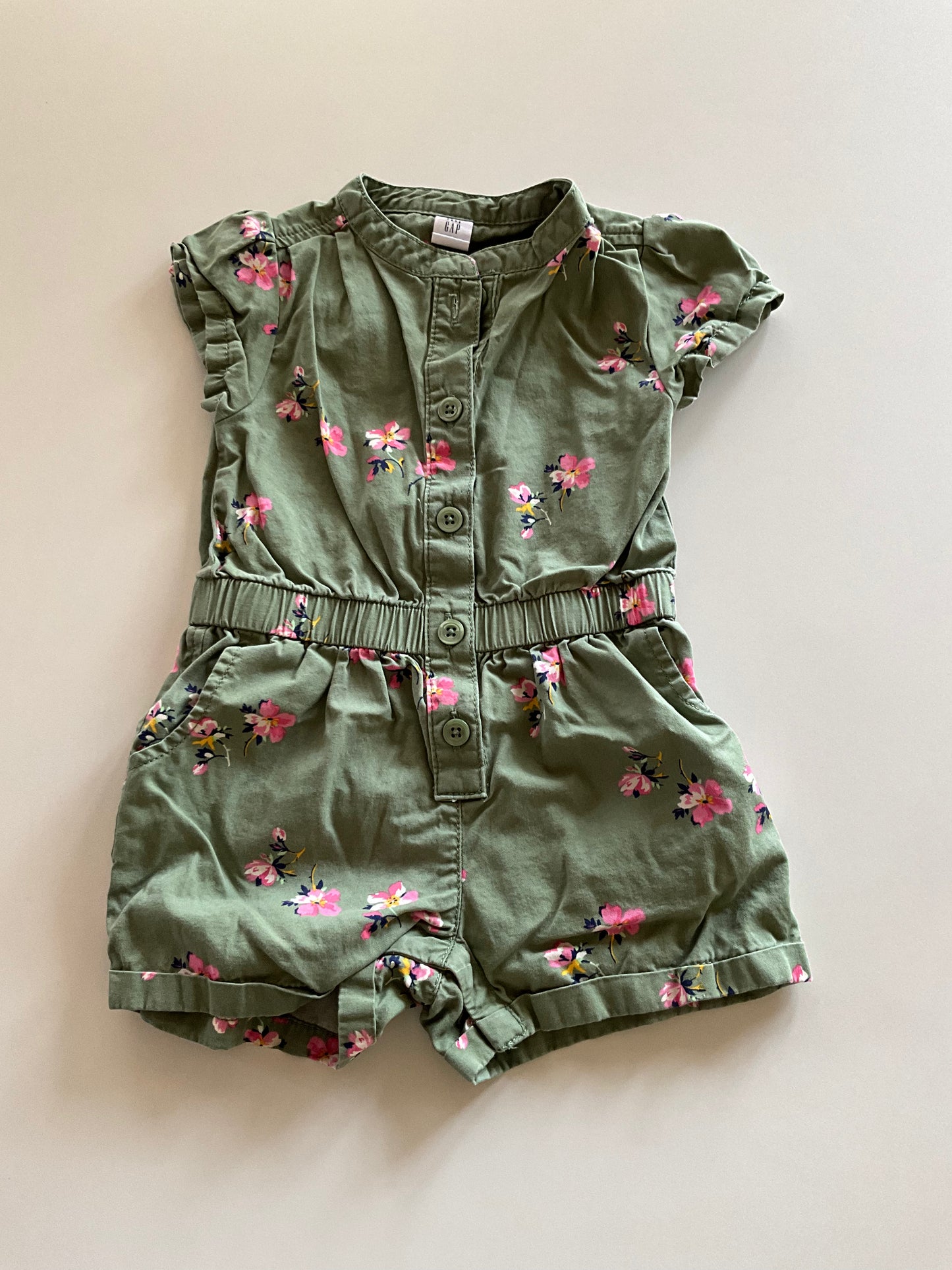 Green Floral Romper
