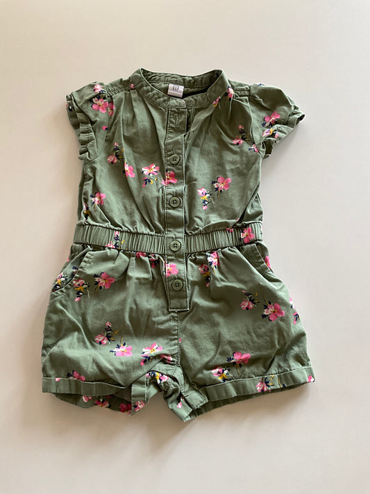 Green Floral Romper