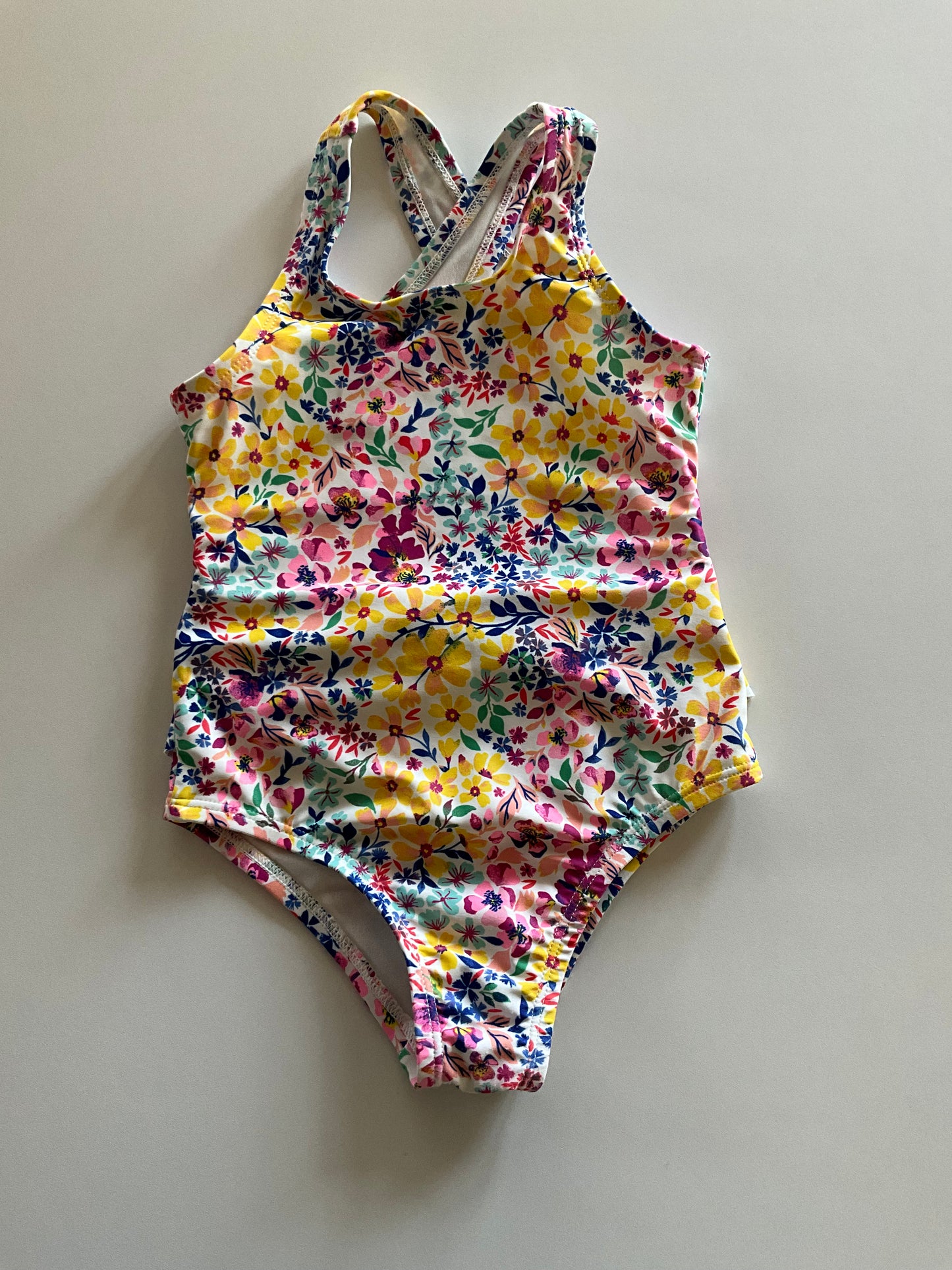 Yellow Floral Bathing Suit