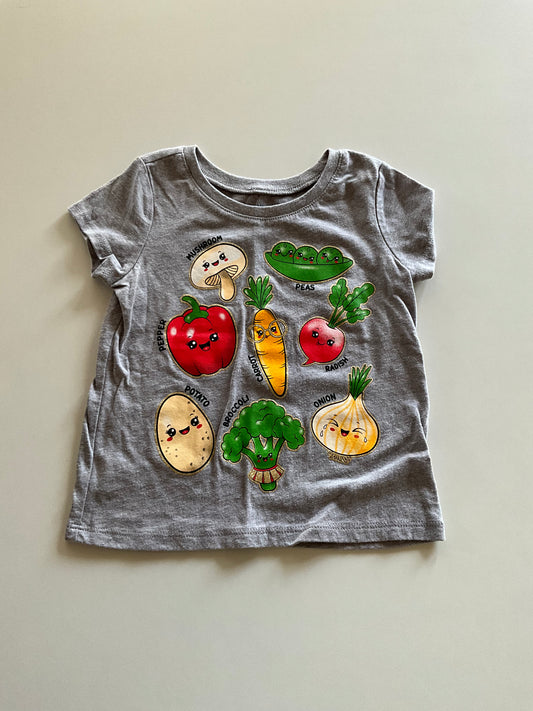 Grey Cute Veggies Tee