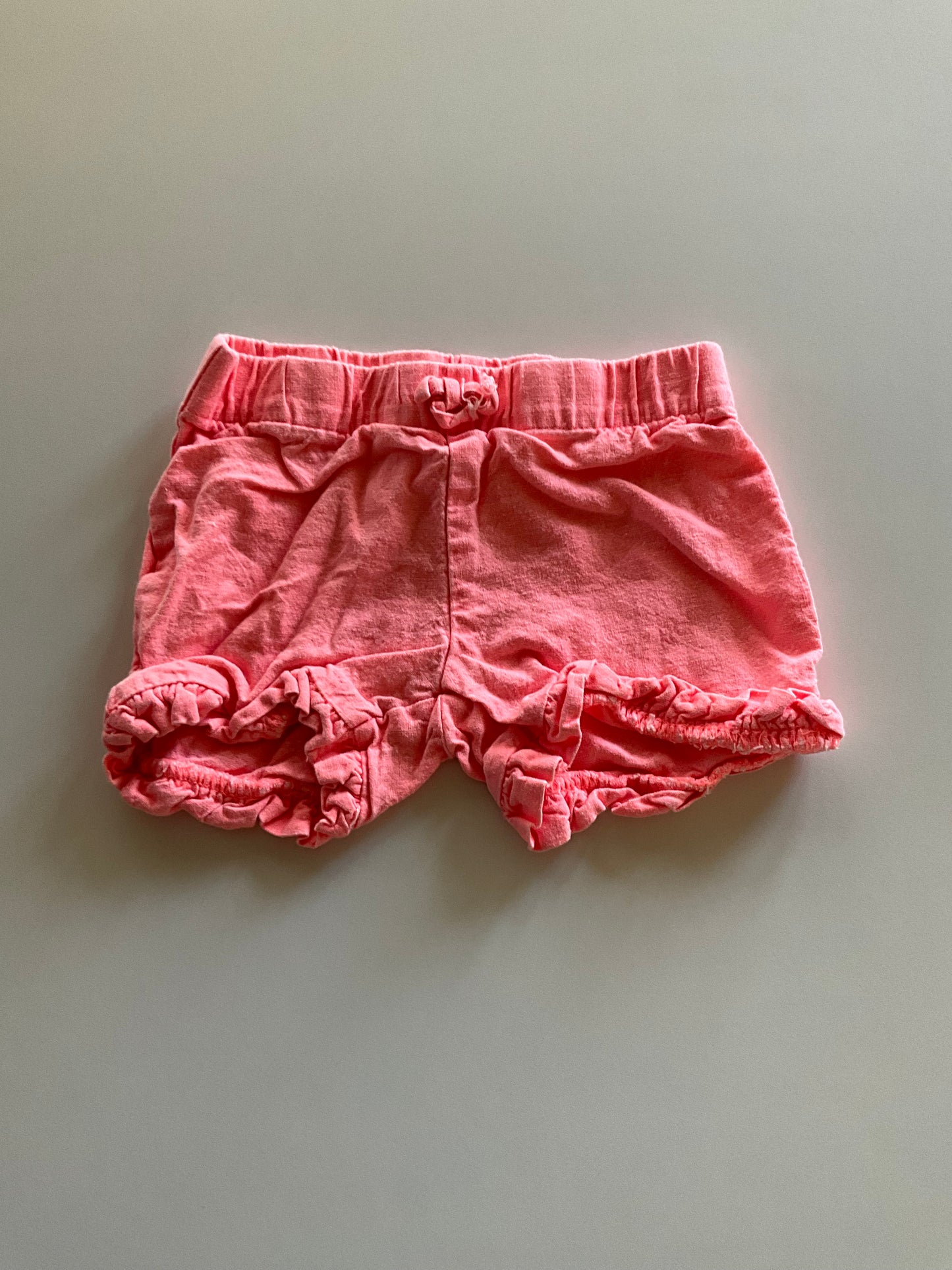 Neon Pinky Orange Linen Shorts