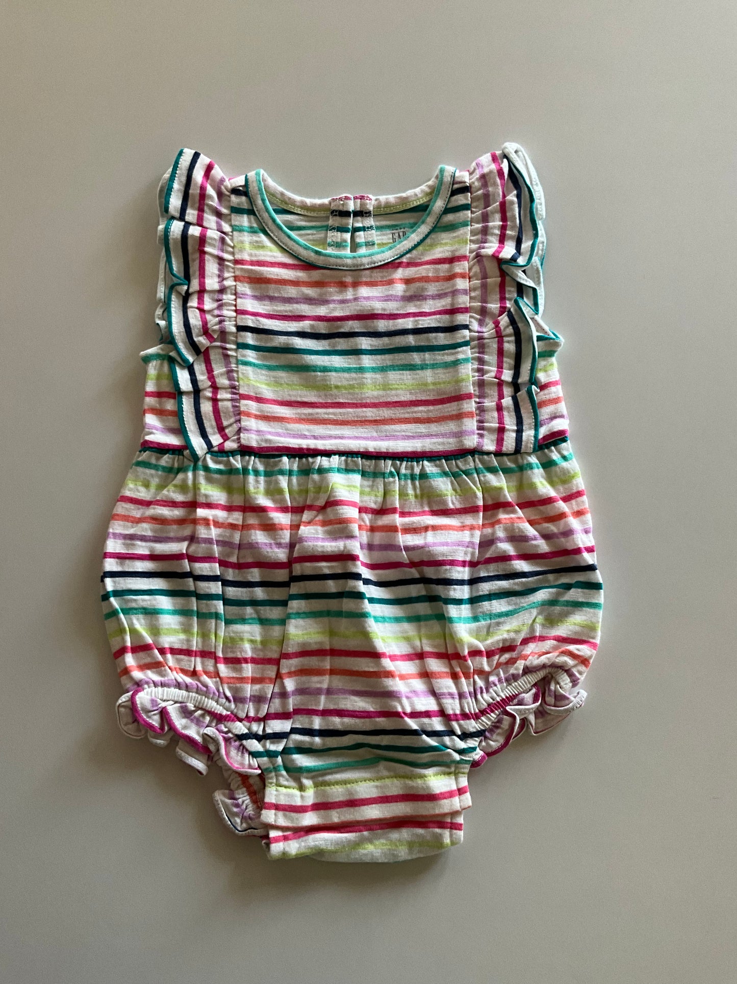 Rainbow Striped Bubble Romper