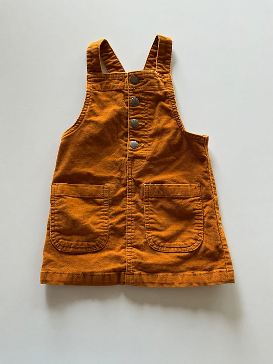 Burnt Orange Corduroy Overall Skirt