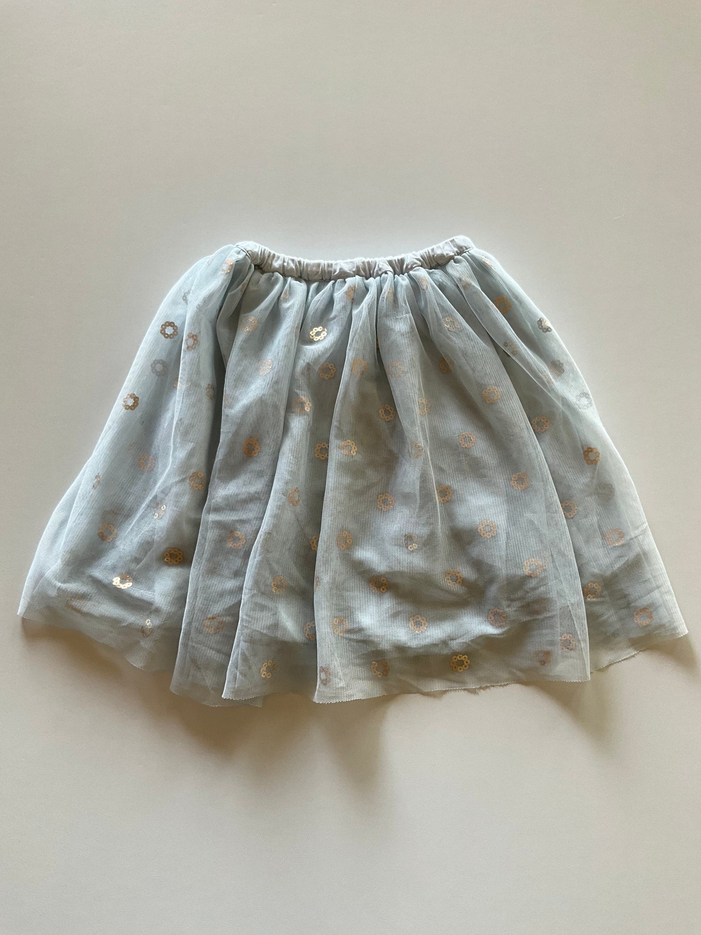Blue Tulle & Gold Sequins Skirt