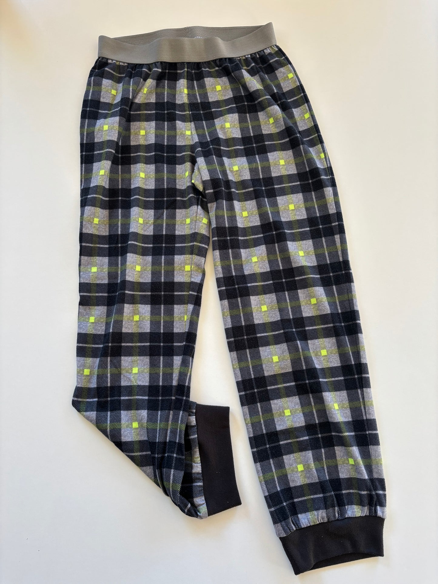 Grey, Black, & Yellow Plaid Pajama Pants