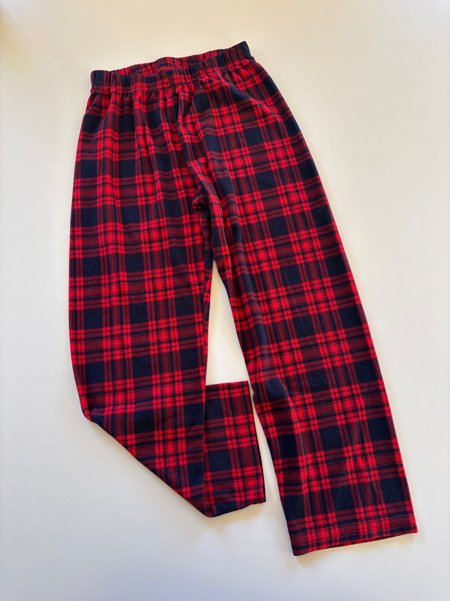 Red & Navy Plaid Fleece Pants