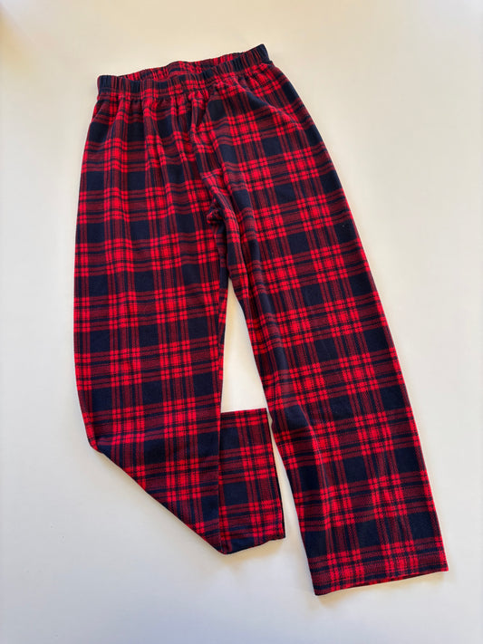 Red & Navy Plaid Fleece Pants