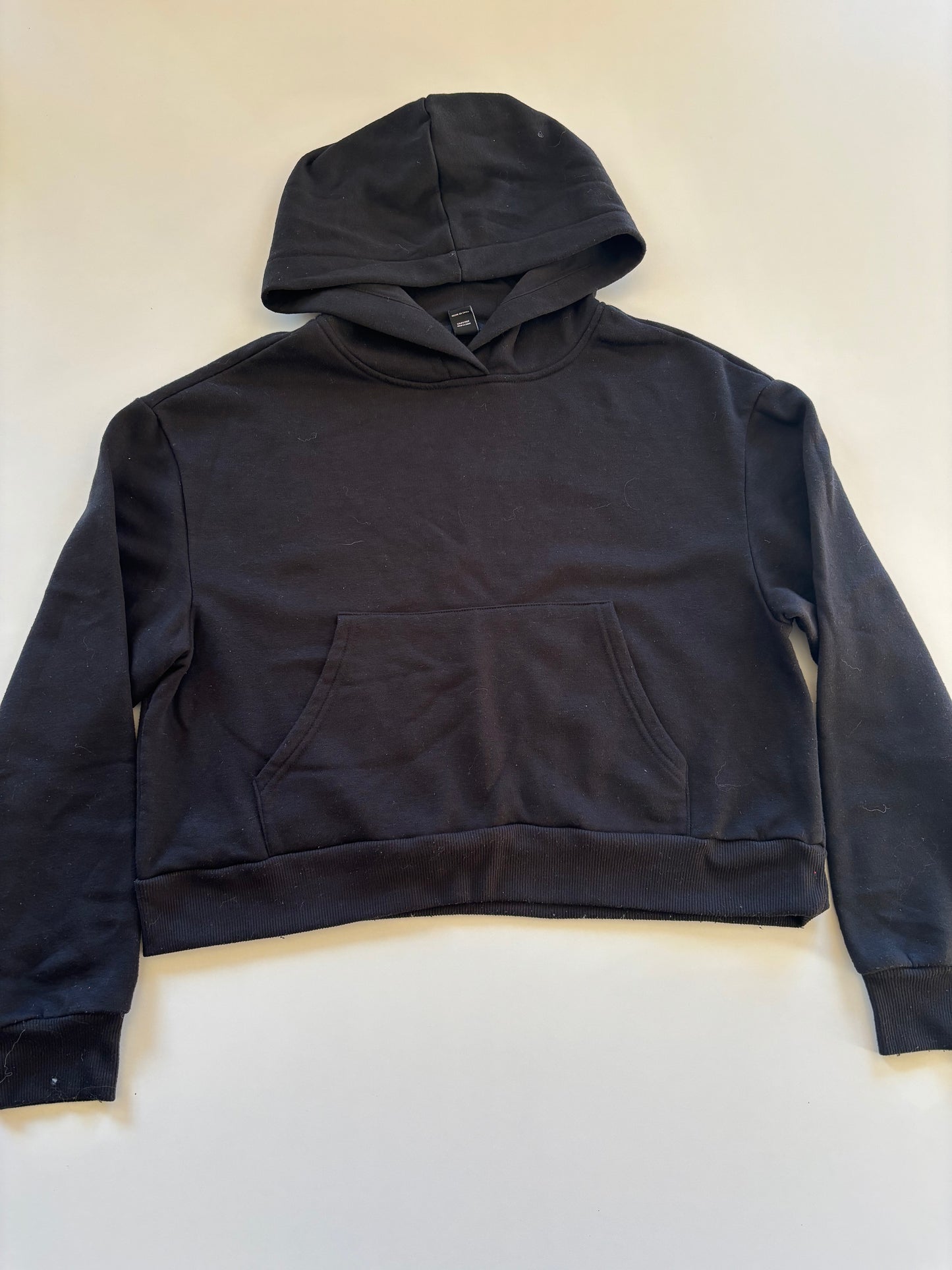 Black Cropped Hoodie