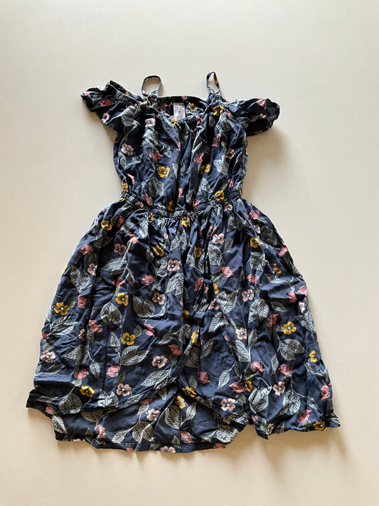 Blue Floral Tulip Hem Dress