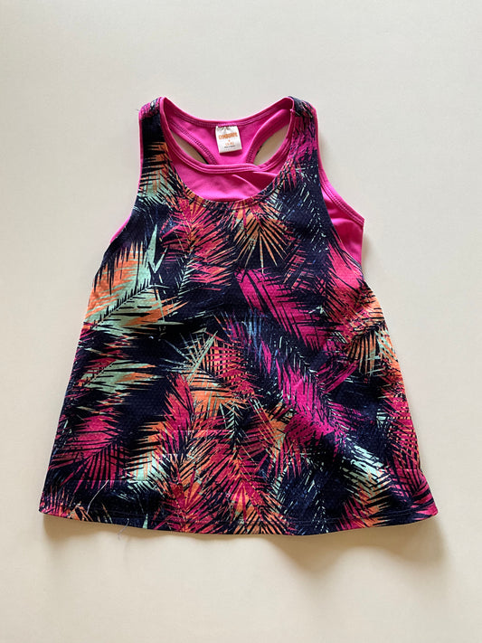 Pink Tropical Athletic Tank & Bra