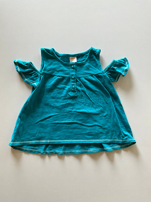 Turquoise Cold Shoulder Tee
