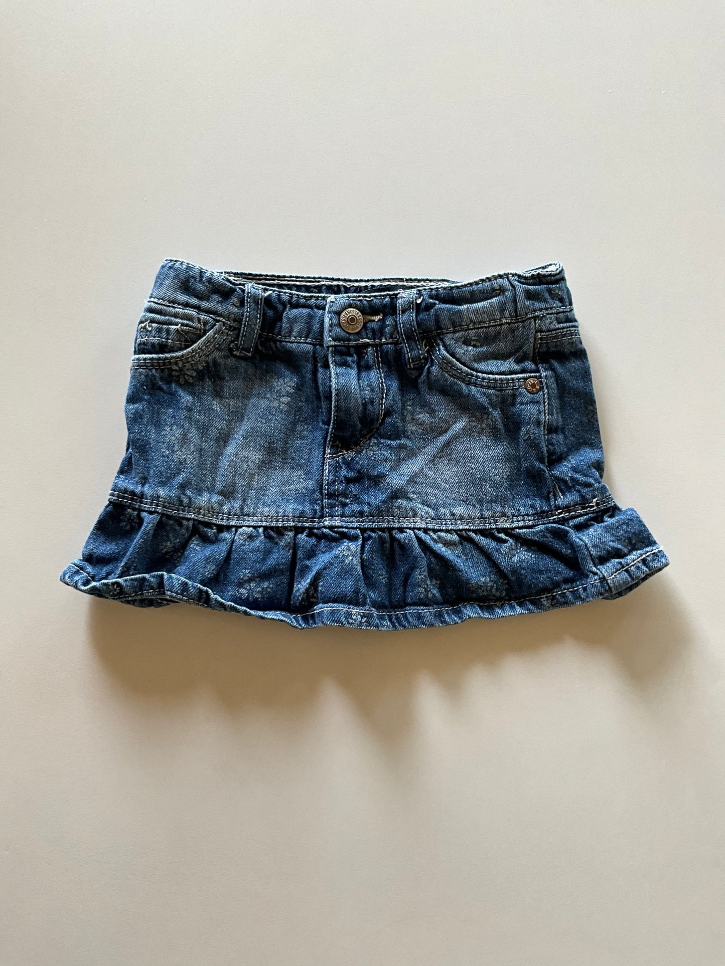 Denim Ruffle Skort