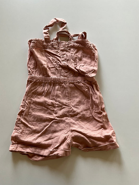 Dusty Pink Linen Romper