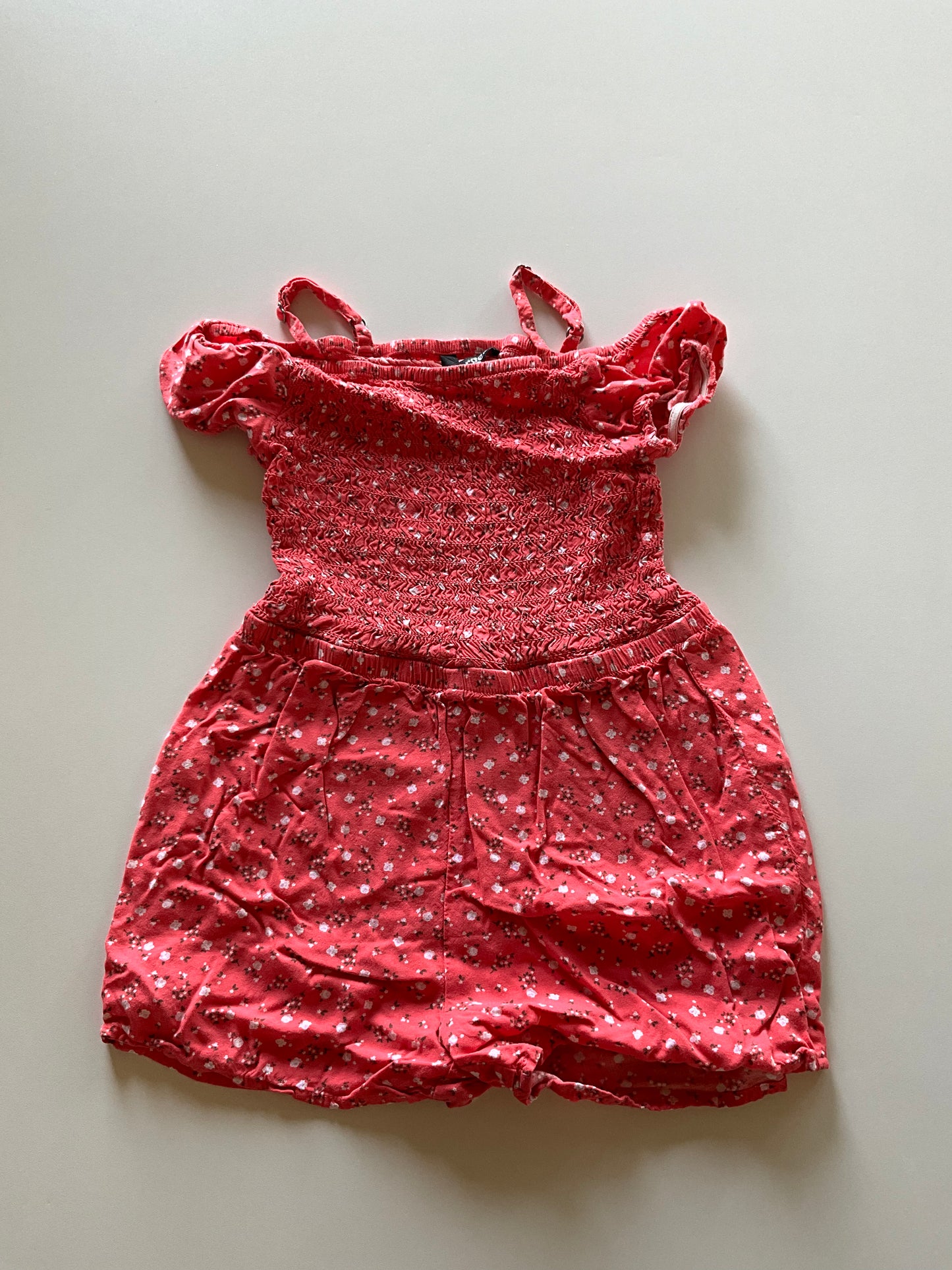 Pink Dainty Floral Smocked Romper