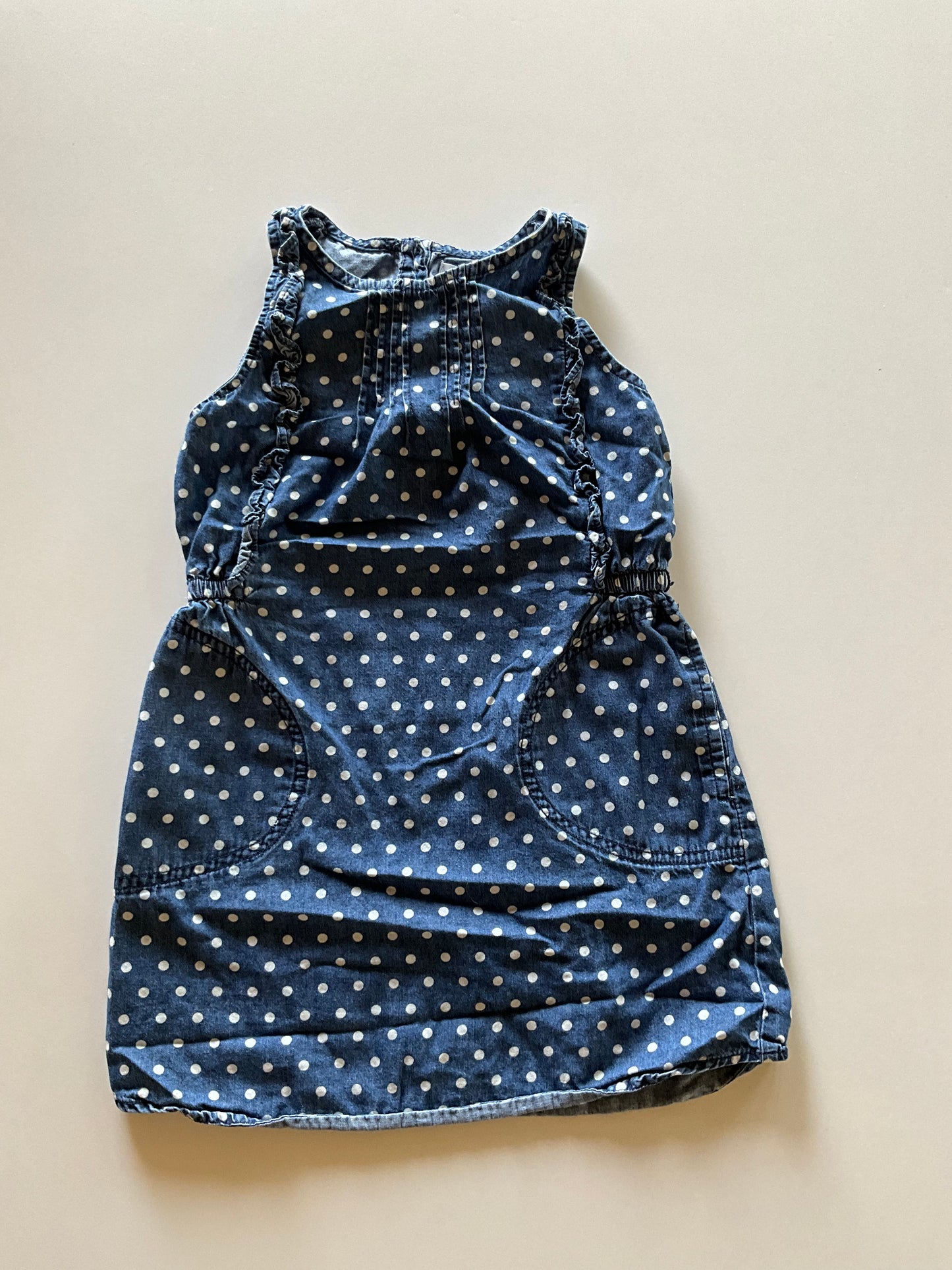 Polka Dot Chambray Dress