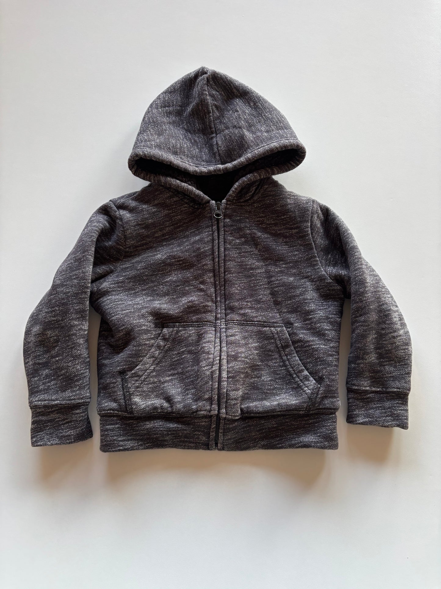Thick Charcoal Melange Zip Up Hoodie