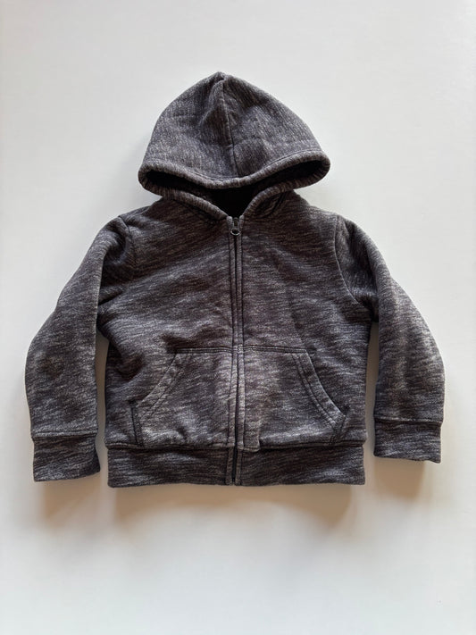 Thick Charcoal Melange Zip Up Hoodie