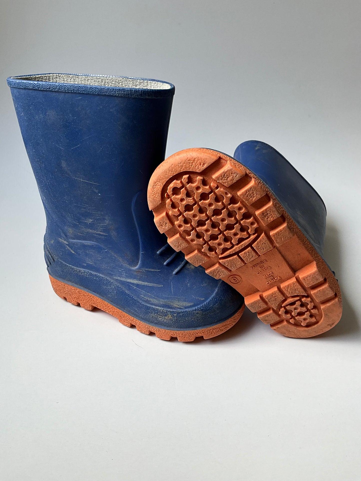 Blue & Orange Rubber Boots