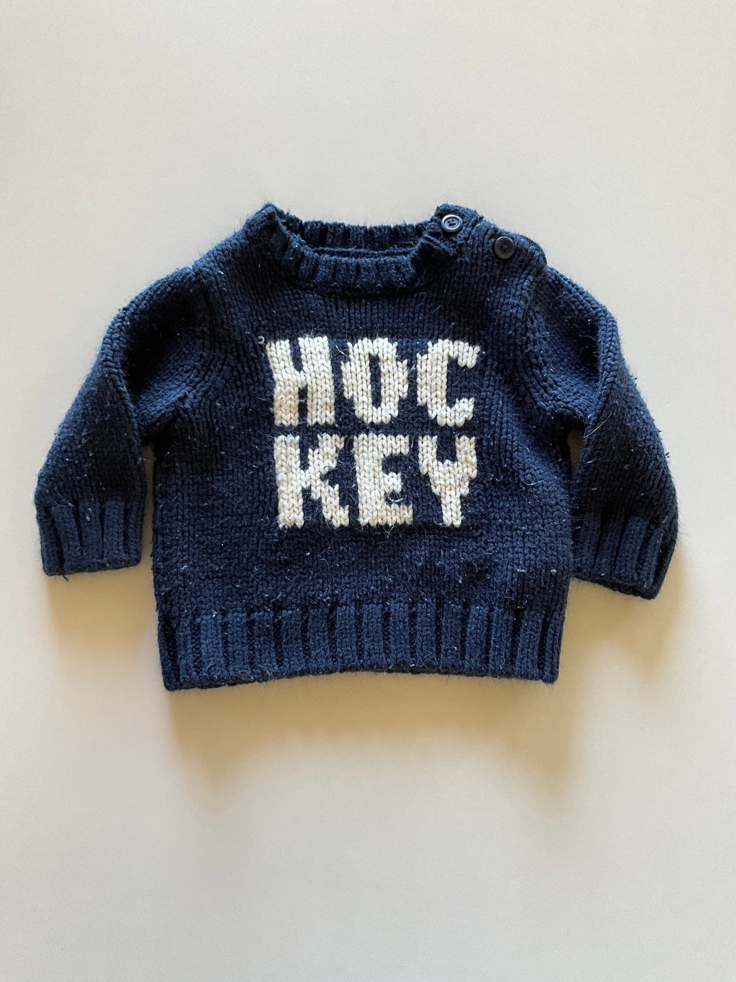Navy Knit Hockey Sweater