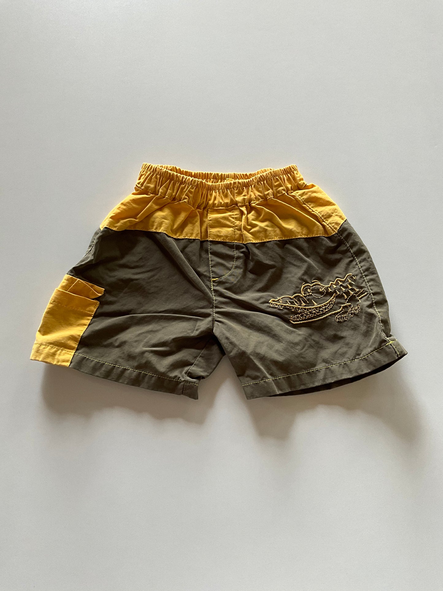 Yellow & Brown Alligator Shorts