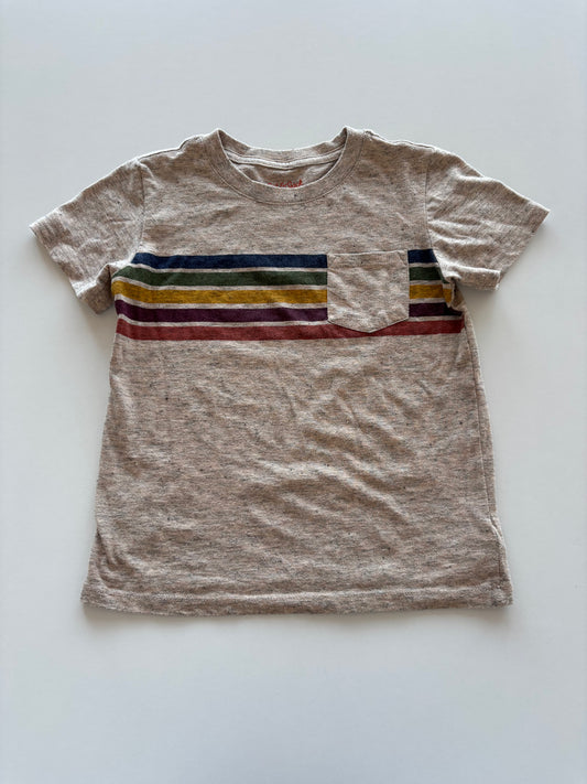 Brown Melange Striped Tee
