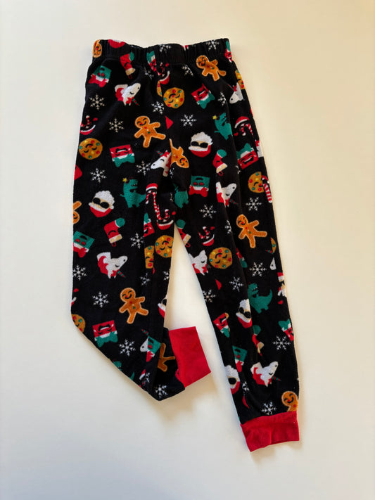 Black Christmas Things Fleece Bottoms