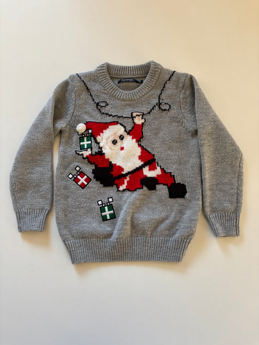 Grey Santa Knit Sweater