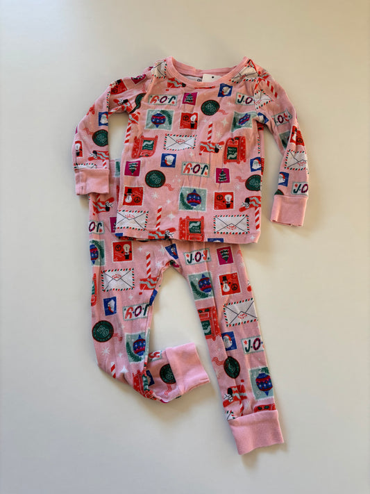 2pc Pink Christmas Mail Pajamas