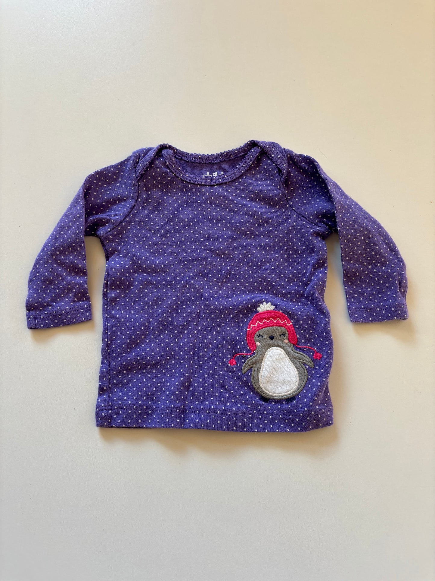 Purple Polka Dot Penguin Shirt