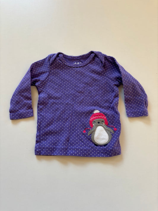 Purple Polka Dot Penguin Shirt