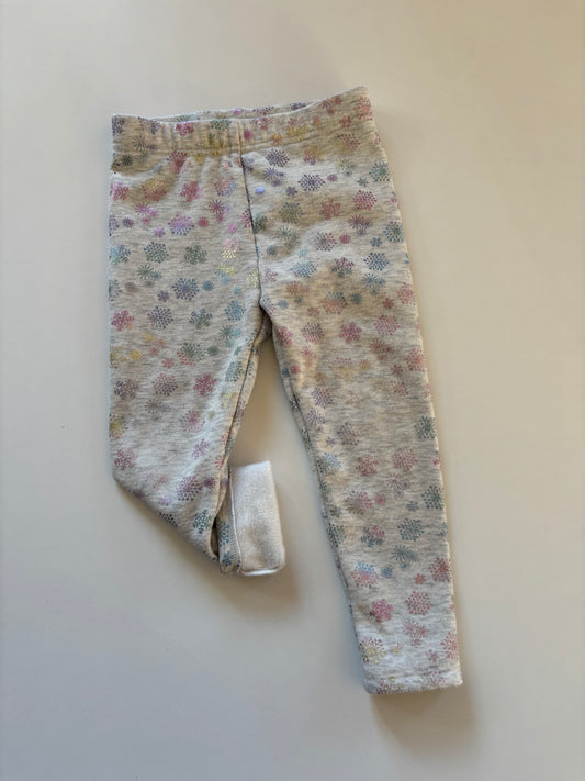 Light Grey Rainbow Snowflake Fleece Lined Leggings