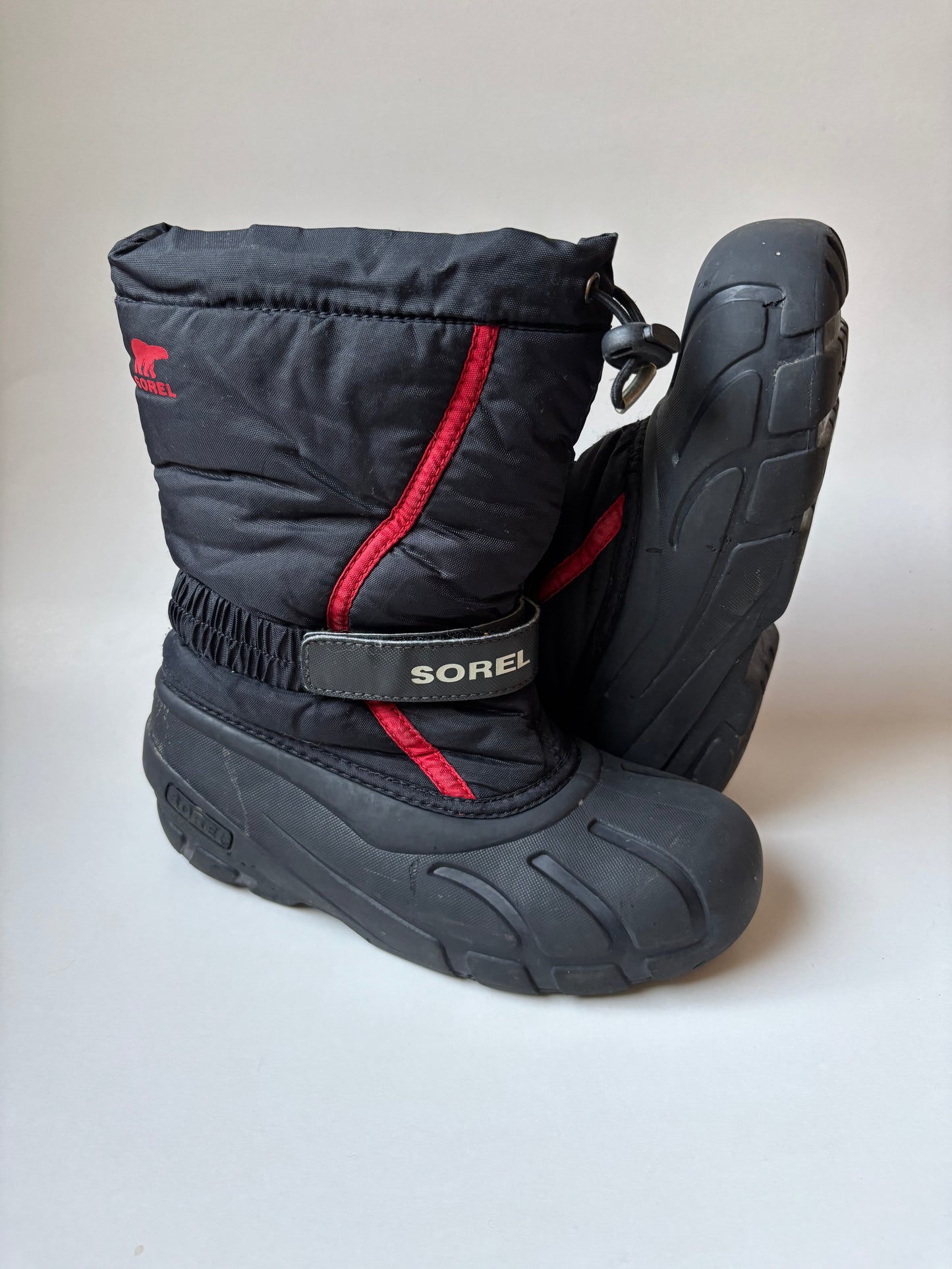 Black & Red Winter Boots