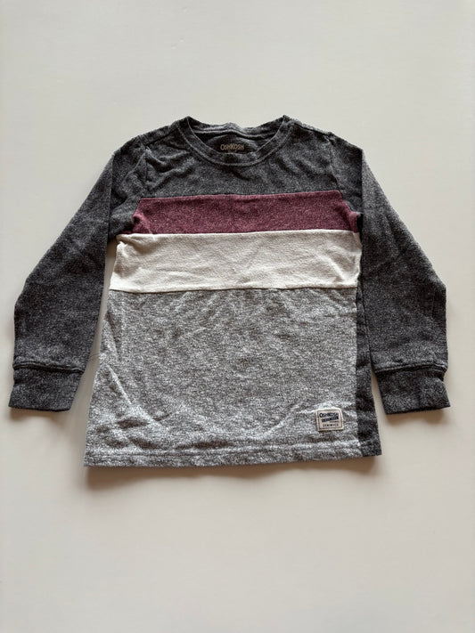 Grey & Burgundy Colourblock Shirt
