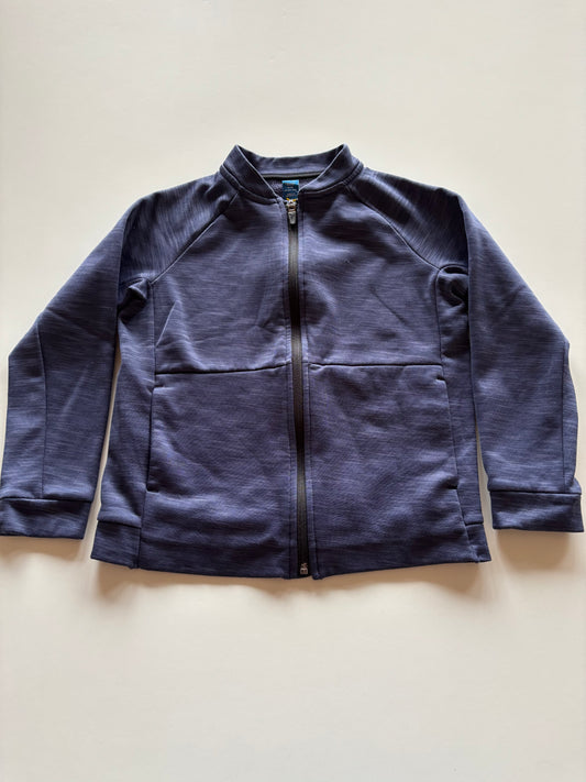Blue Melange Zip Up Sweater