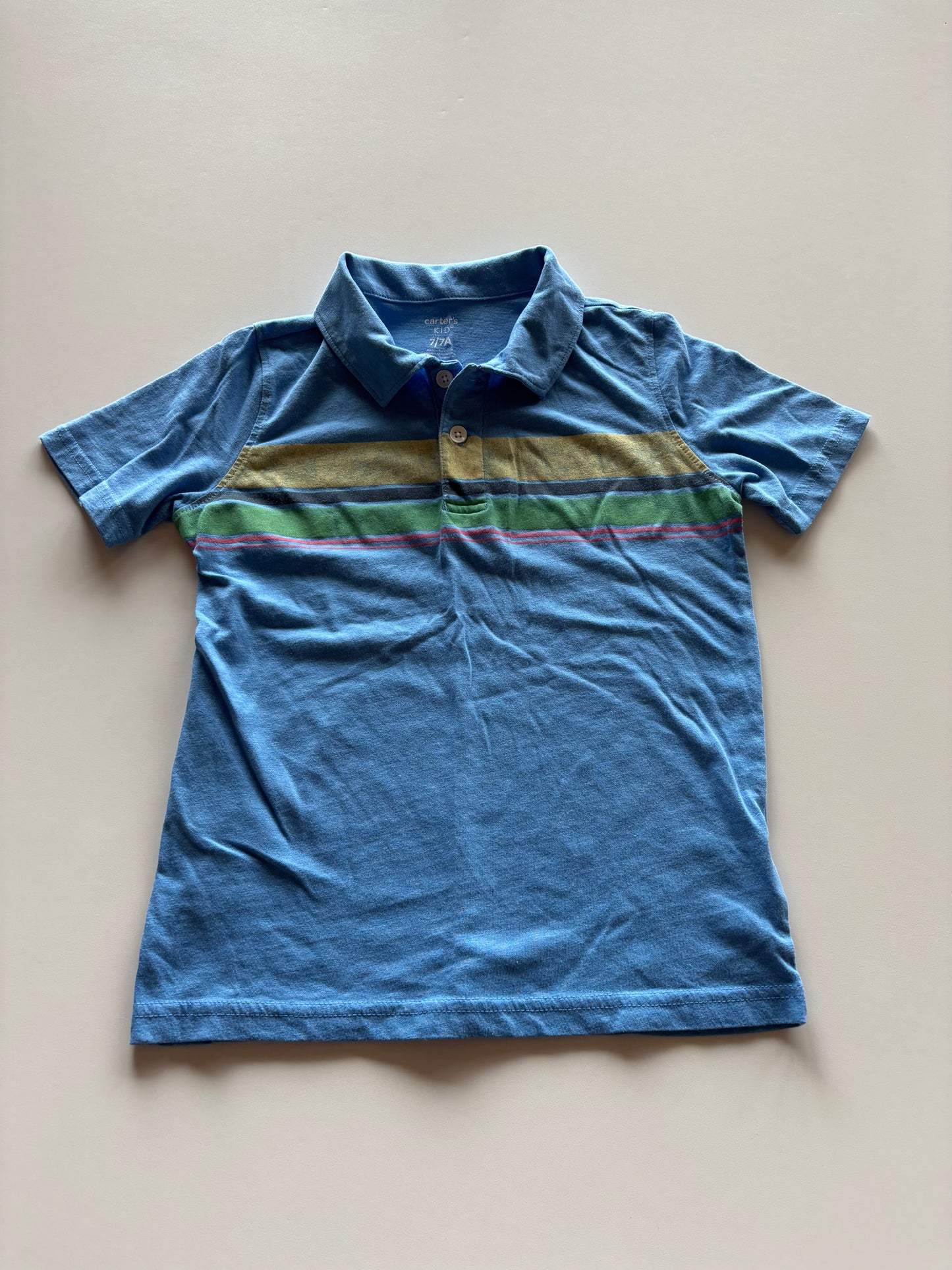 Blue Striped Polo Tee