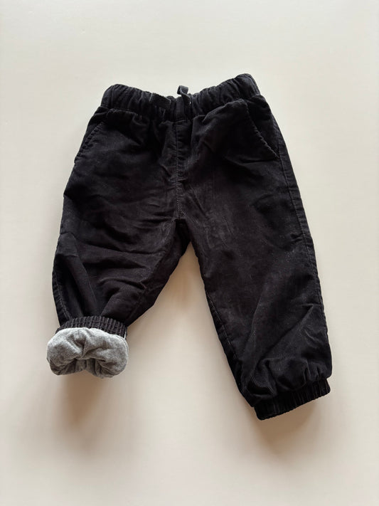 Lined Black Corduroy Pants