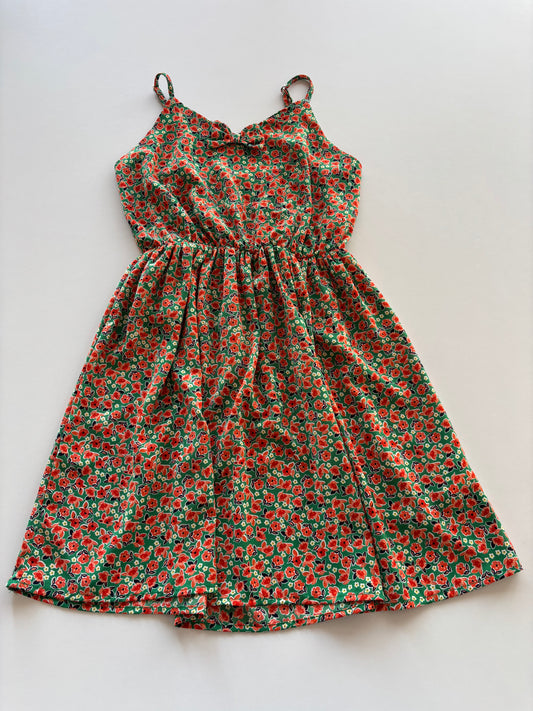 Green & Red Floral Dress
