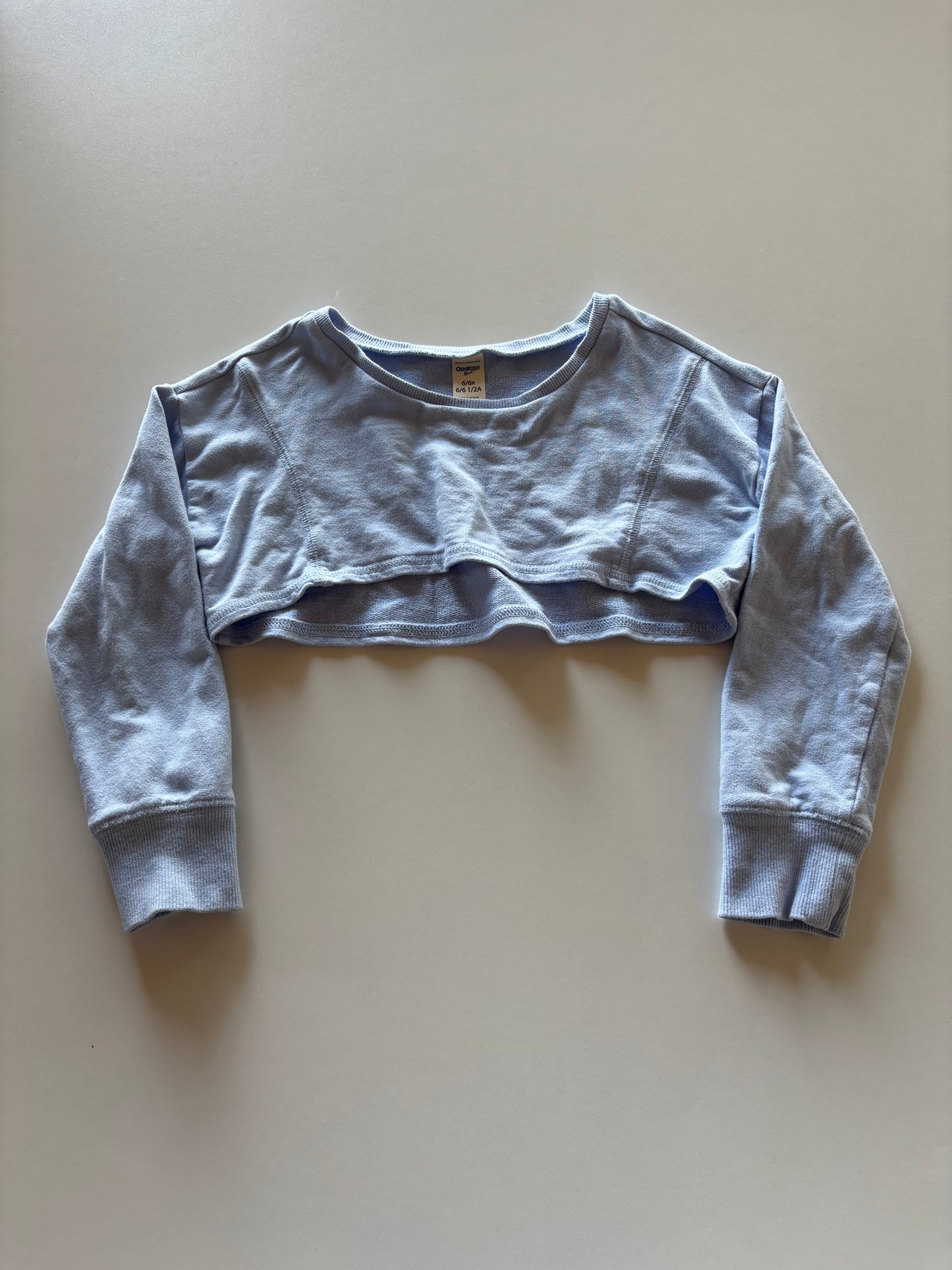 Blue Crop Long Sleeve Top