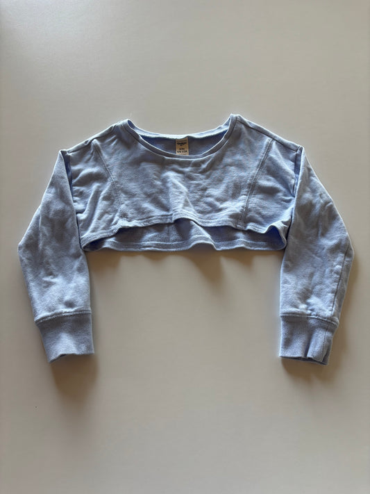 Blue Crop Long Sleeve Top