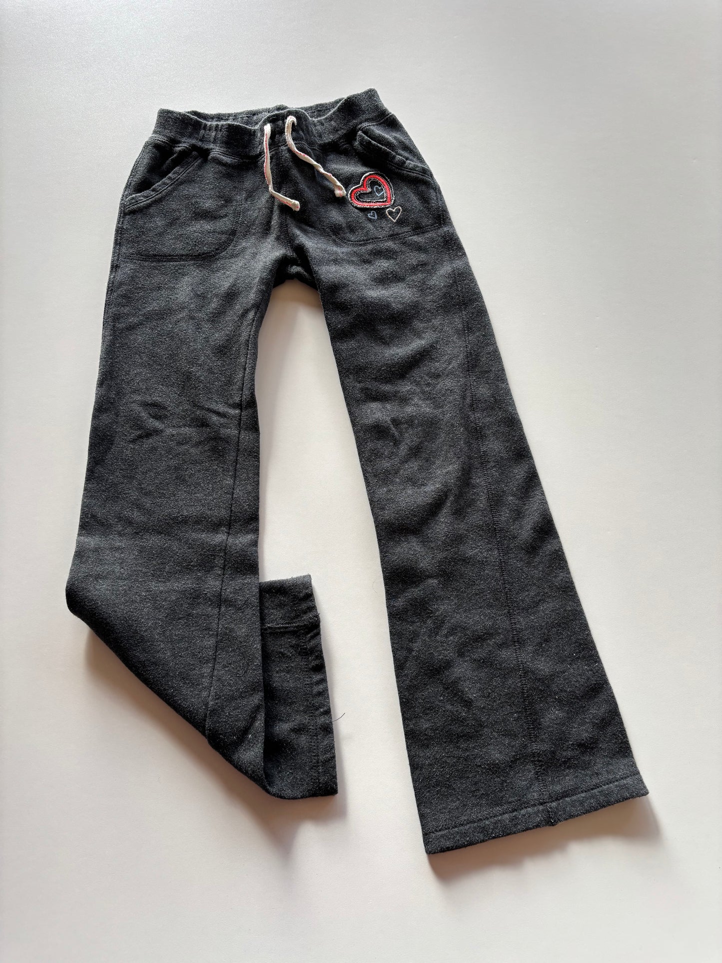 Grey Heart Wide Leg Sweats