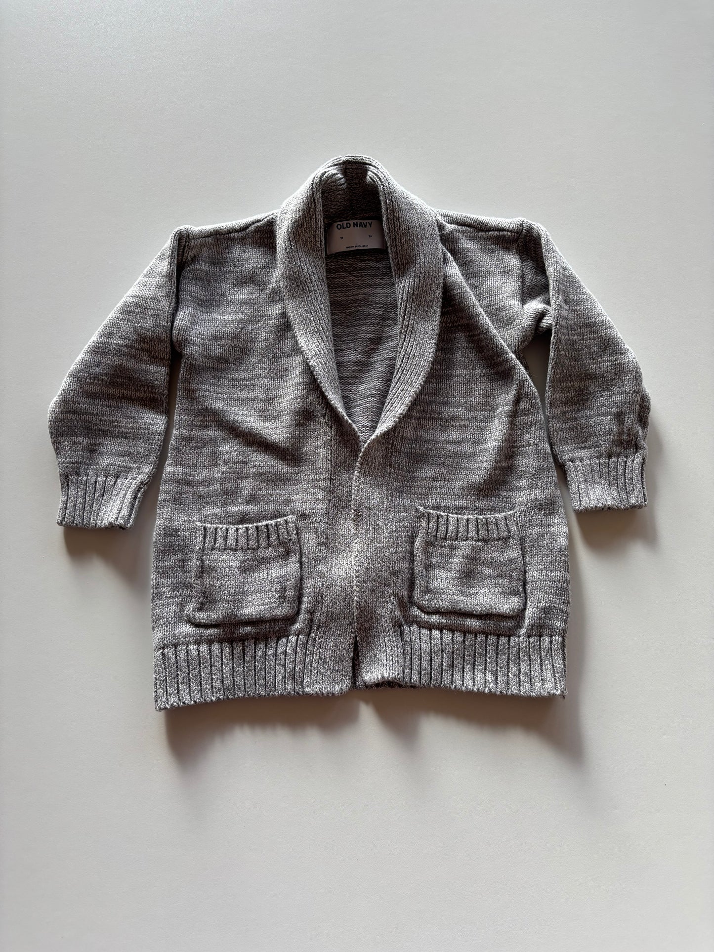 Grey Melange Open Front Cardigan