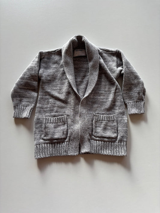 Grey Melange Open Front Cardigan