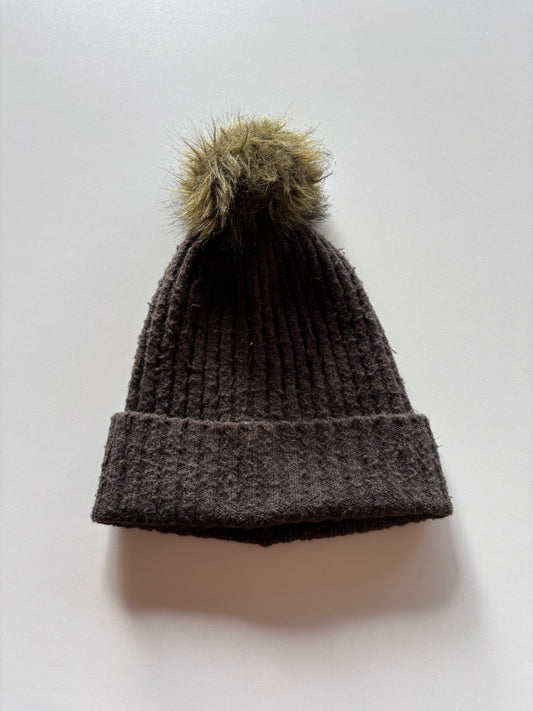 Greenish Brown Pom Toque