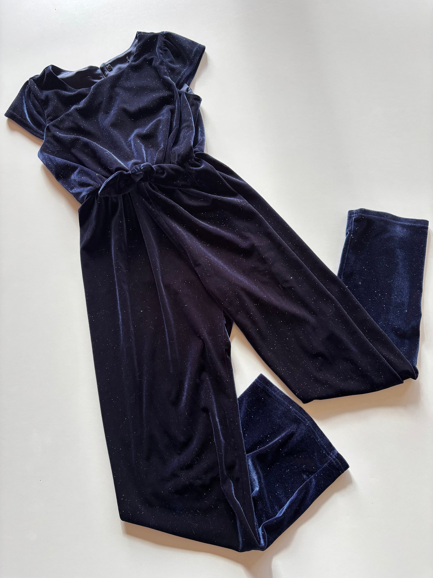Sparkly Navy Velvet Romper